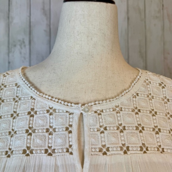 Old Navy | White Cotton Boho Peasant Top Blouse Women’s M - Picture 9 of 12